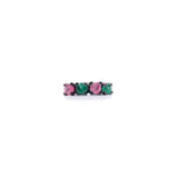 Churumbela Corazones con esmeraldas y rubies