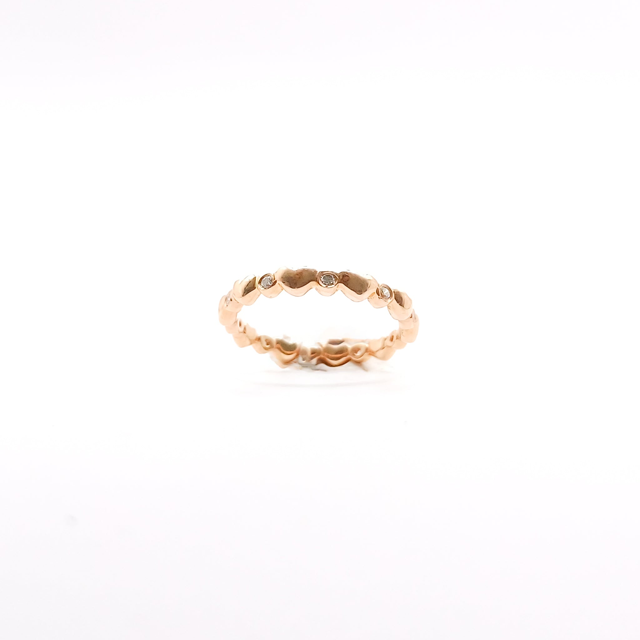 Churumbela Corazones oro con diamantes