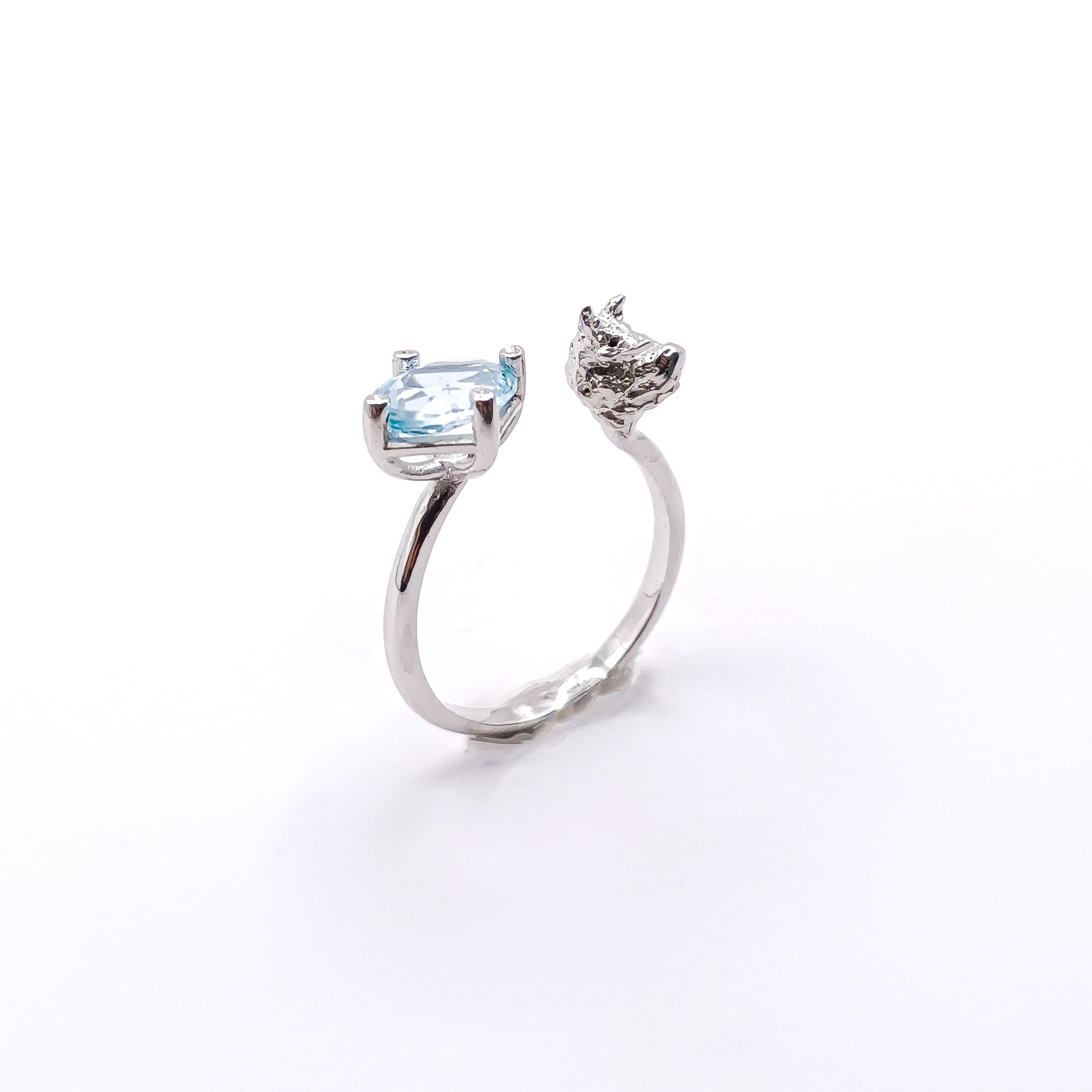 anillo zorro con piedra