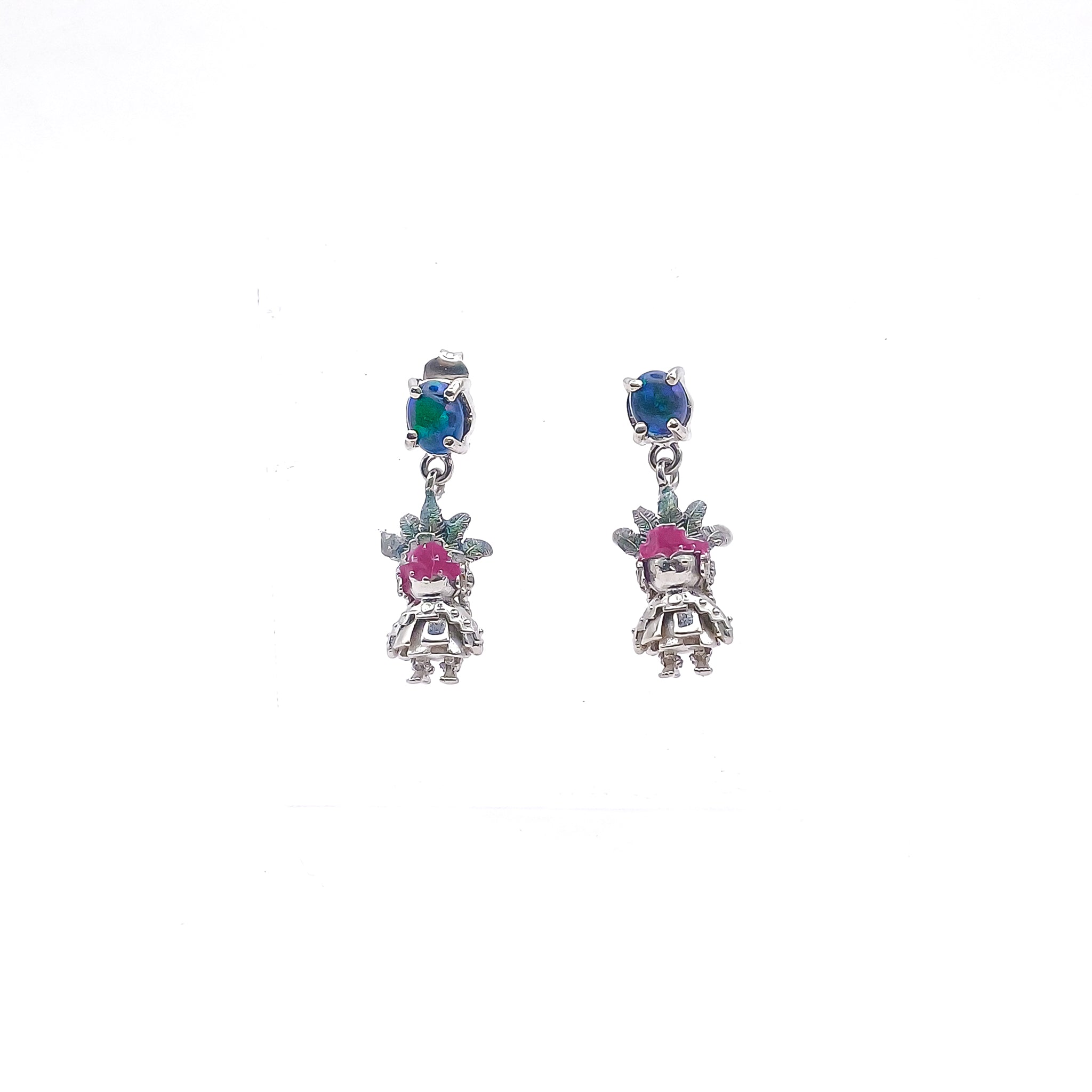 Aretes Iztaccíhuatl con ópalos