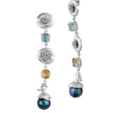 Aretes largos pato y nenúfares
