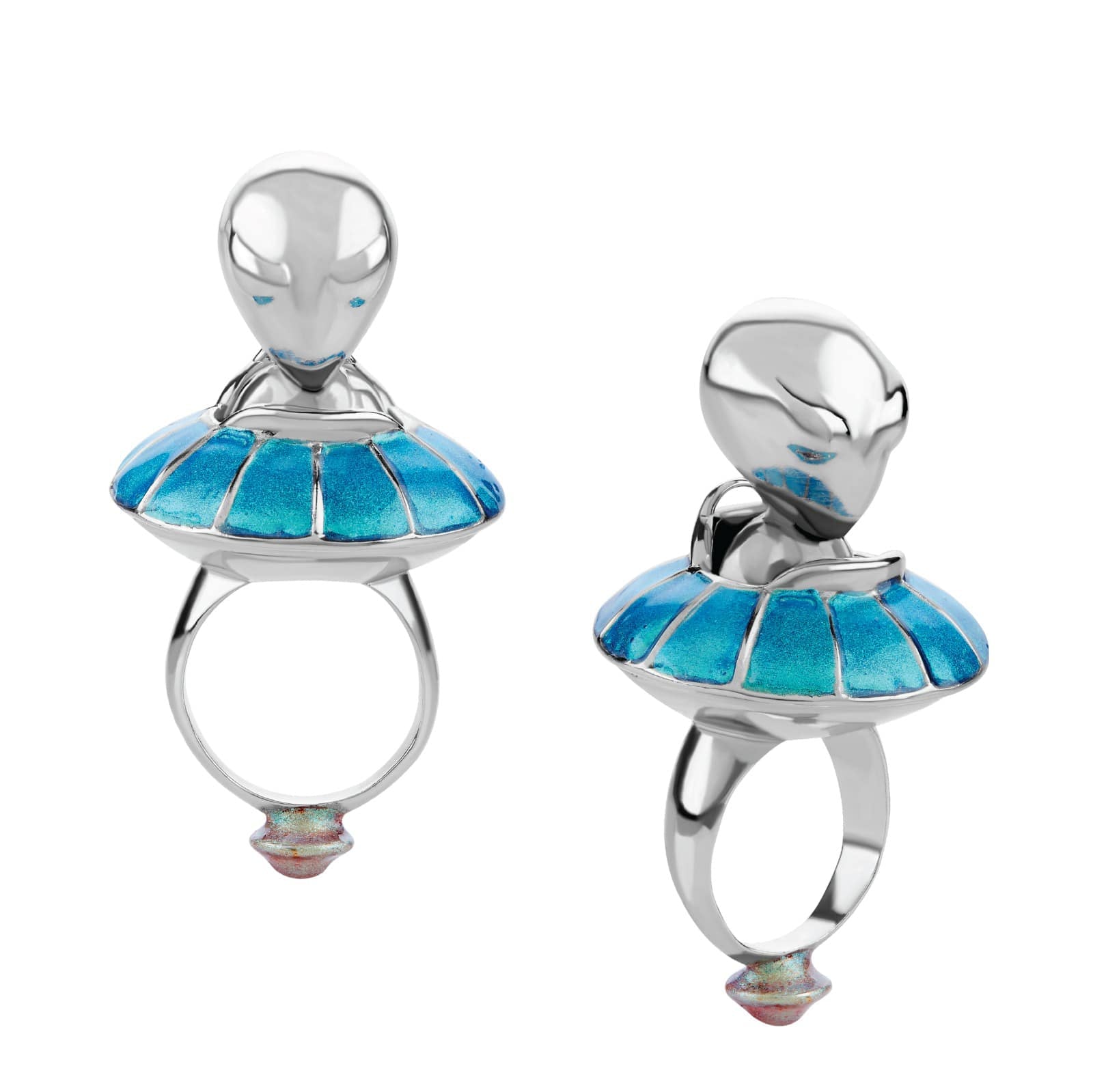 Anillo Alien con UFO - Paula Guzmán