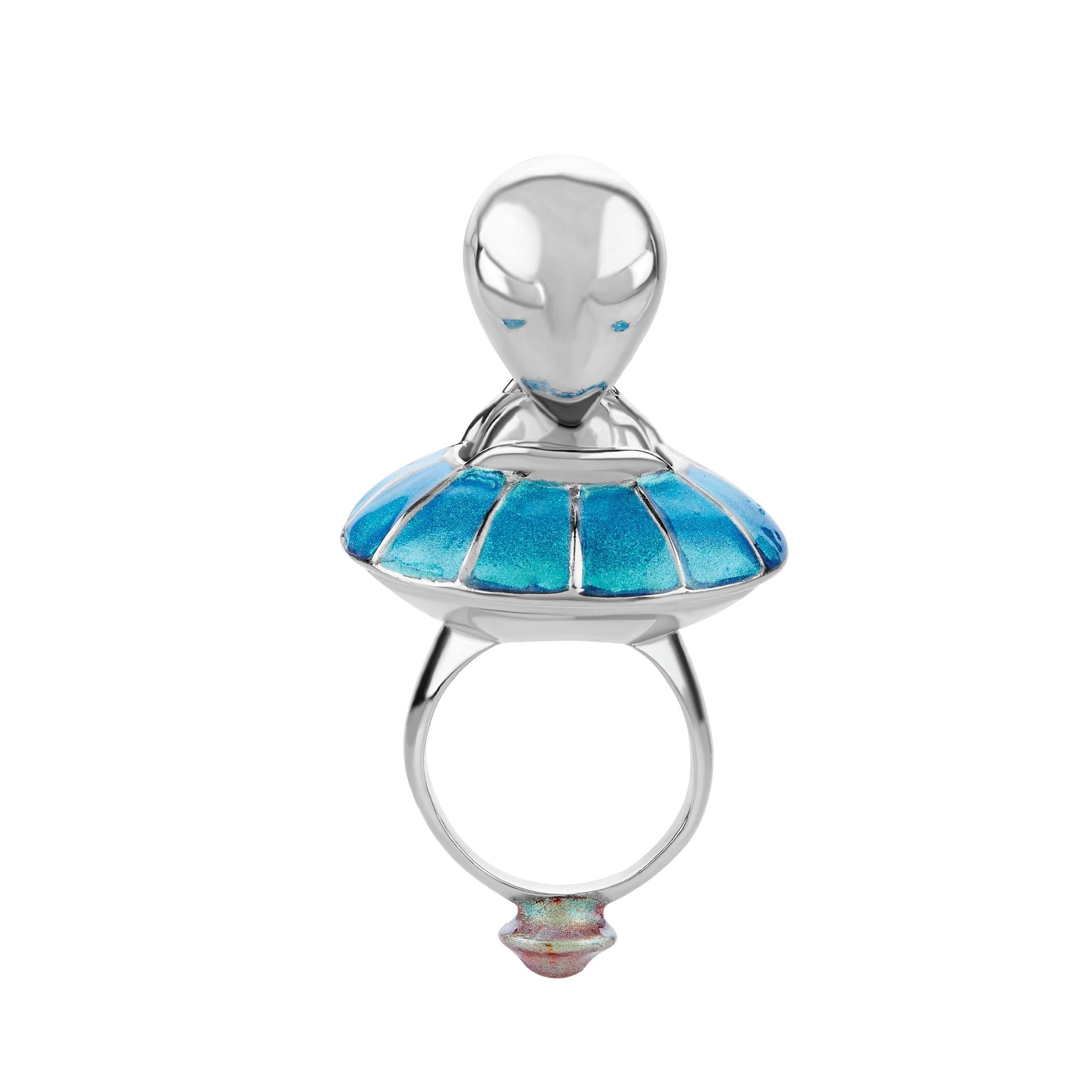 Anillo Alien con UFO - Paula Guzmán