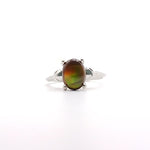 Anillo Alien solitario con Agata de fuego - Paula Guzmán