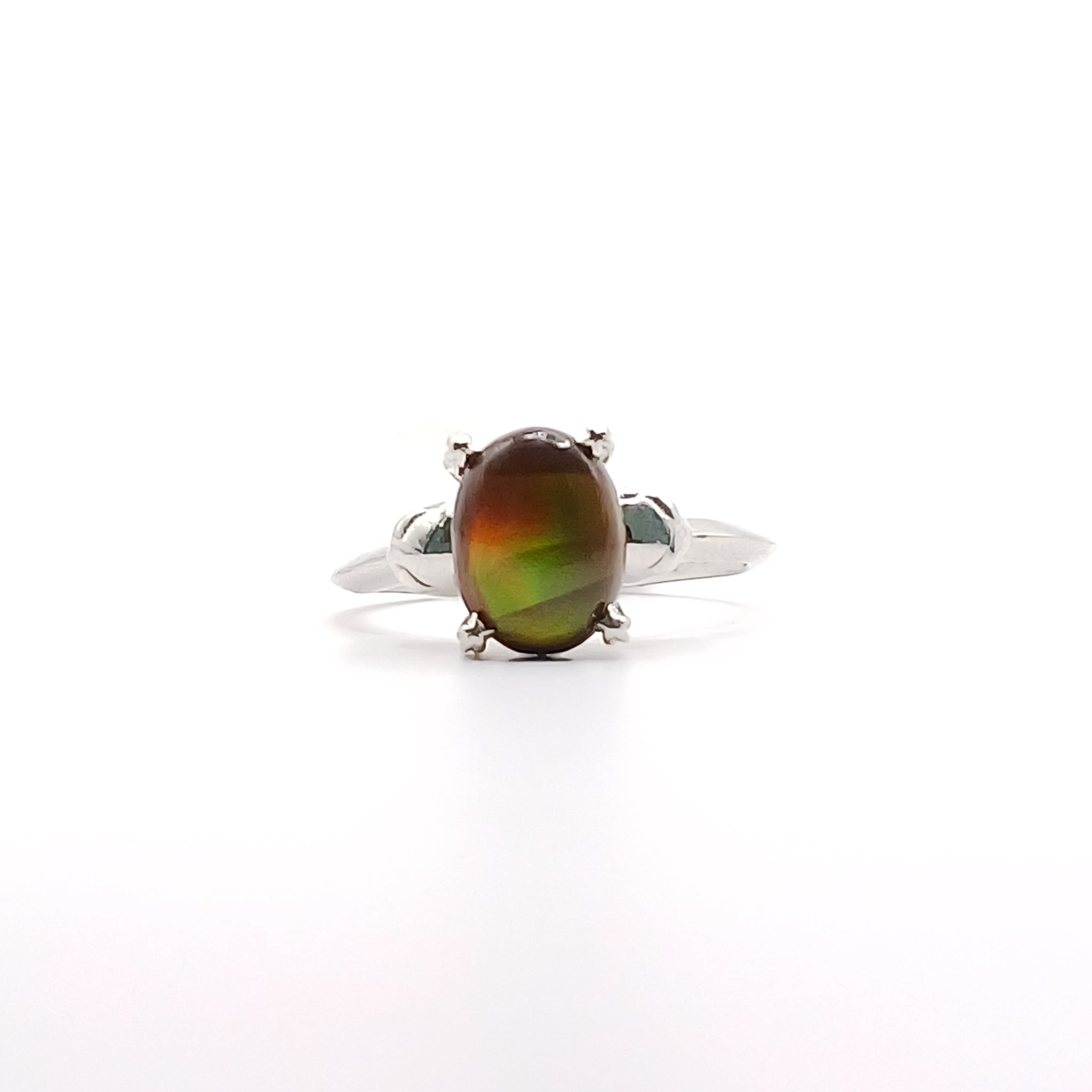 Anillo Alien solitario con Agata de fuego - Paula Guzmán