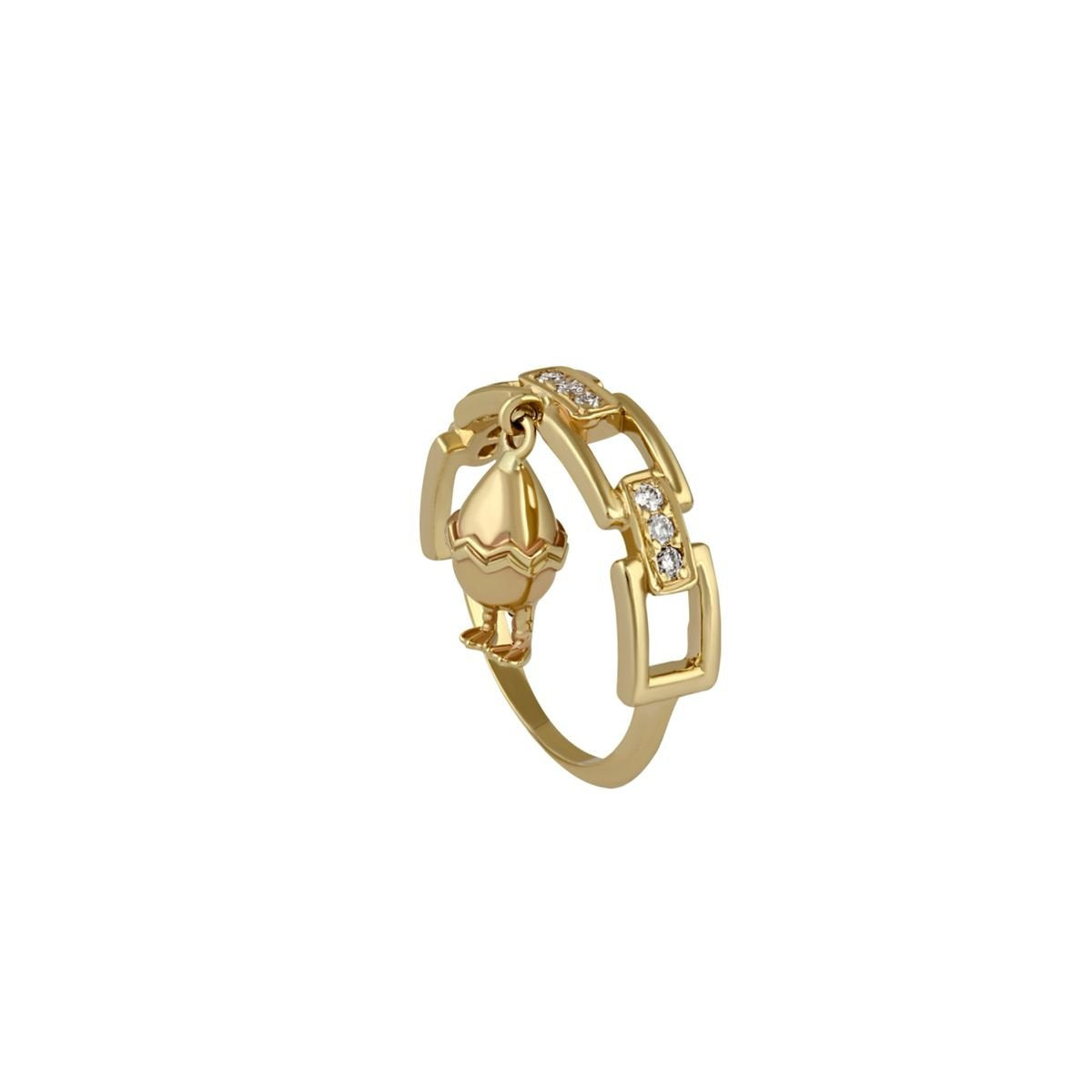 Anillo huevito encadenado - Paula Guzmán