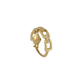 Anillo huevito encadenado - Paula Guzmán