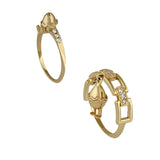 Anillo huevito encadenado - Paula Guzmán