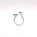 Anillo Huevito Oro Blanco turmalina azul - Paula Guzmán