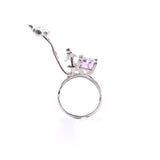 anillo principito y aves salvajes. Amatista bicolor. - Paula Guzmán