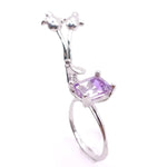 anillo principito y aves salvajes. Amatista bicolor. - Paula Guzmán