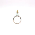 Anillo Principito y perla akoya azul - Paula Guzmán