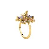 Anillo Principito con Topacios, Tanzanitas y diamantes