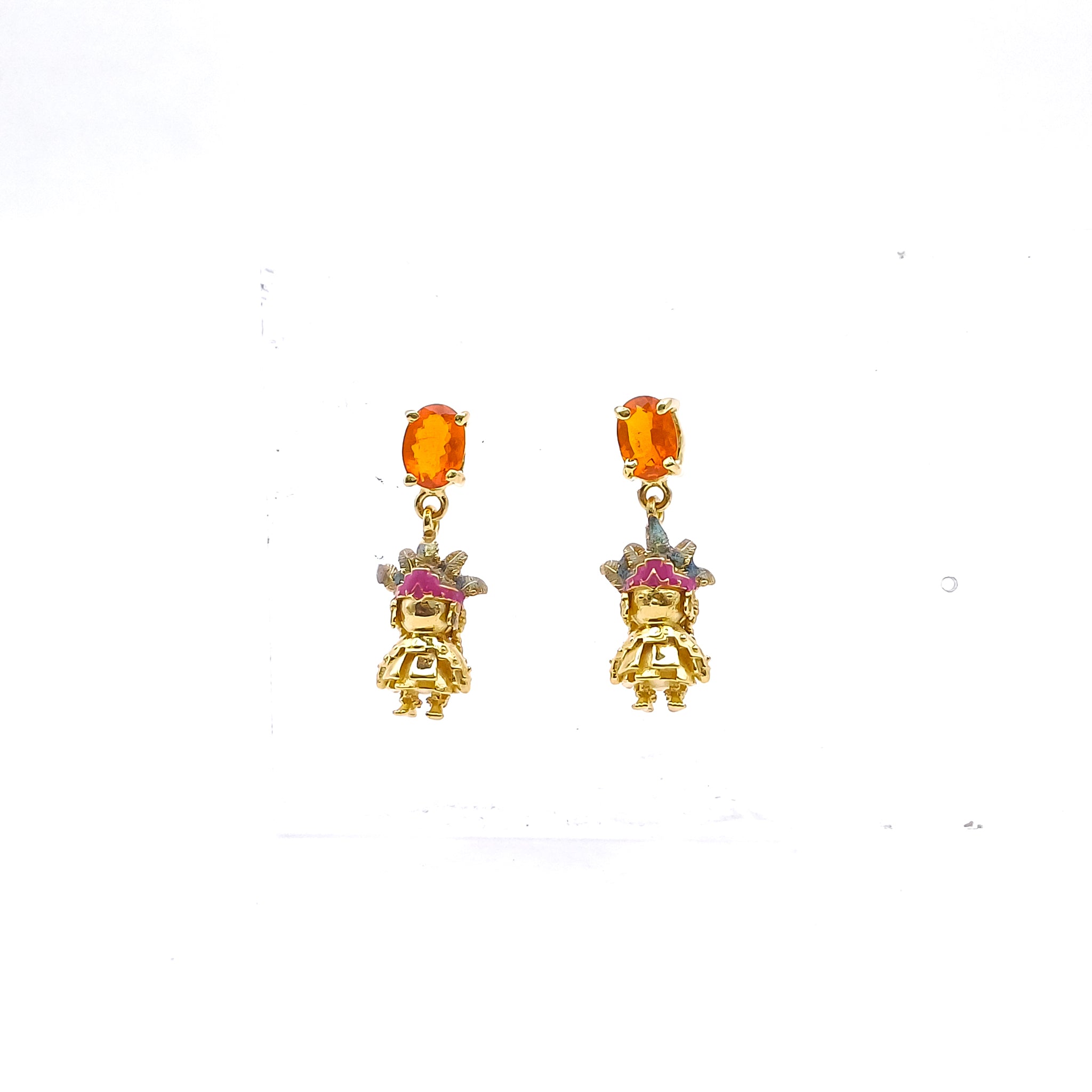 Aretes Iztaccíhuatl con ópalos - Paula Guzmán