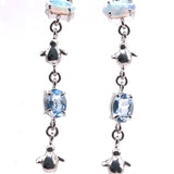 Aretes largos Principito con aguamarinas y opalo - Paula Guzmán