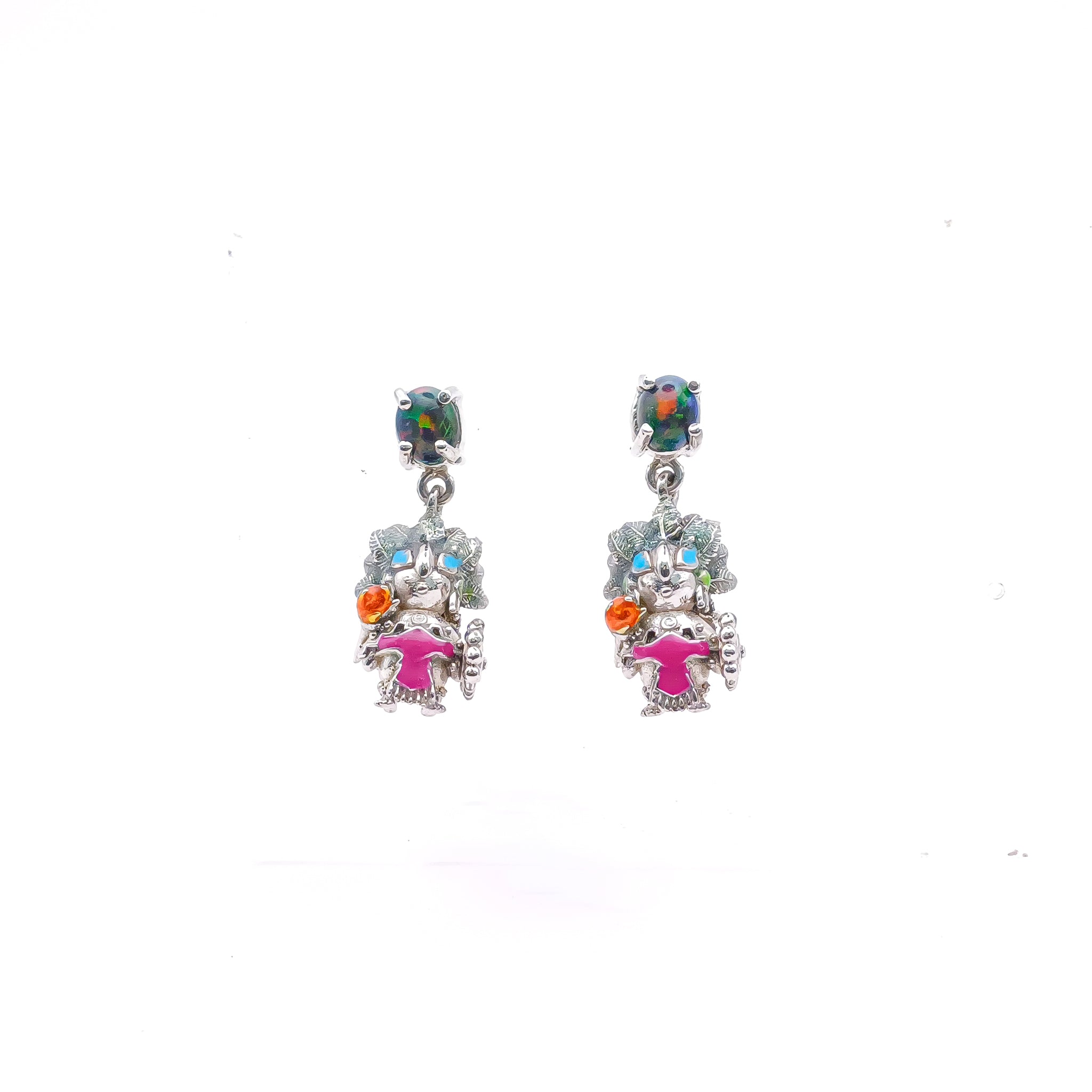 Aretes Popocatépetl con ópalos - Paula Guzmán