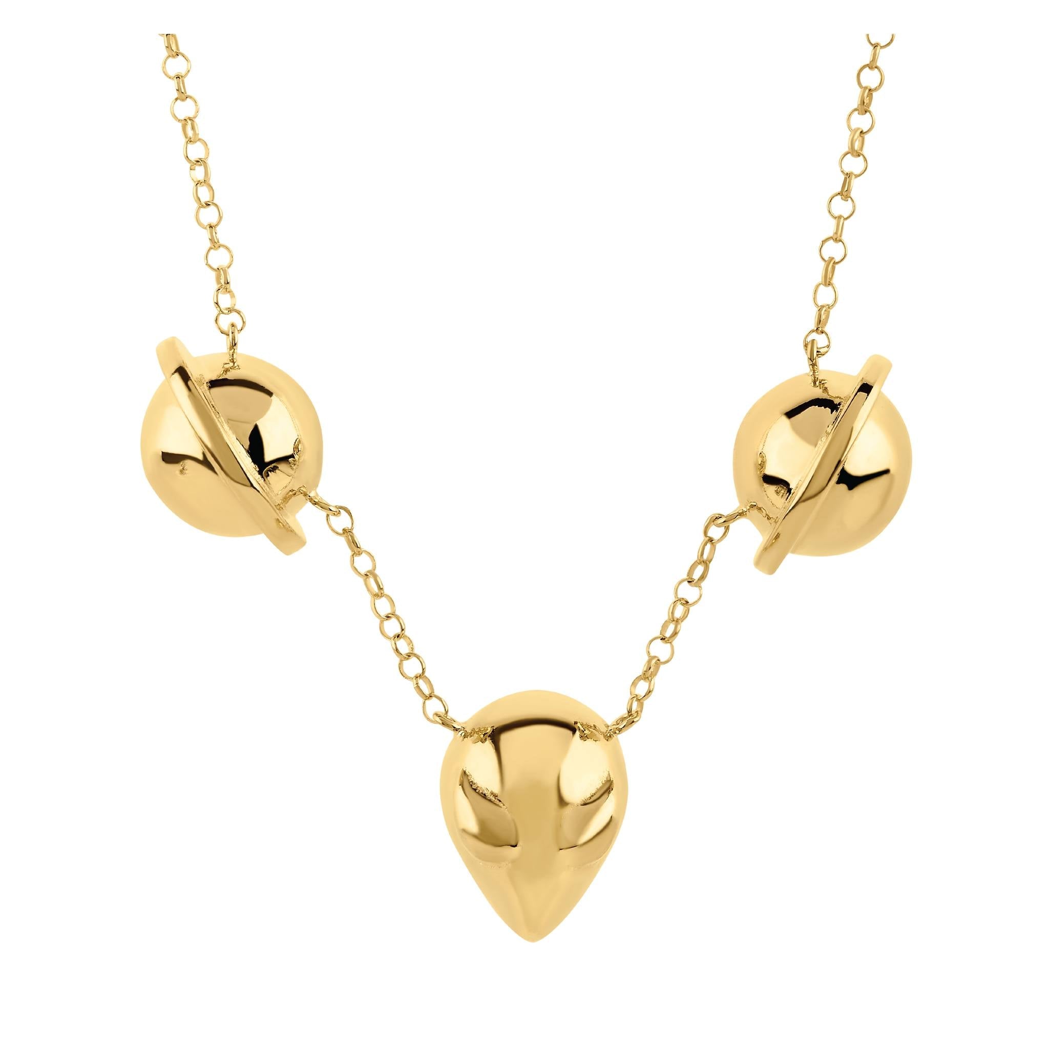 Collar Alien y saturnos - Paula Guzmán