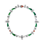 Gargantilla monstruos y flores con alas y ópalos - Paula Guzmán