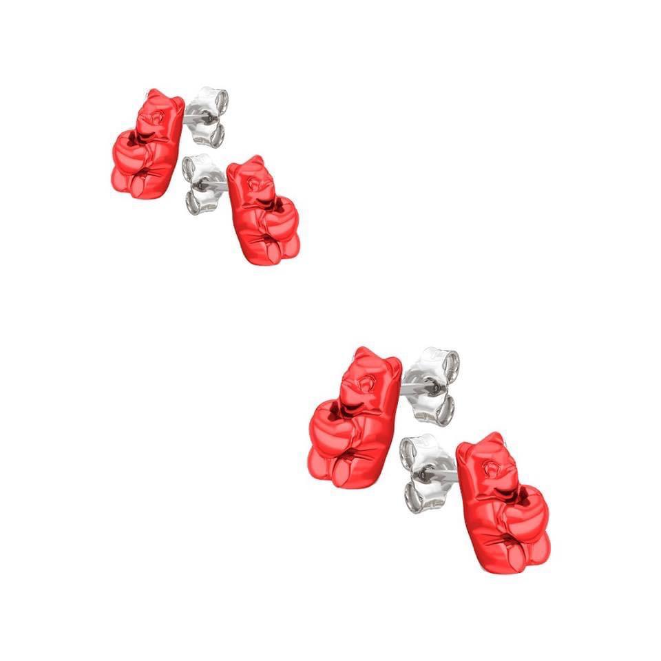 Aretes de gummy bears medianos con corazón