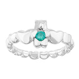Anillo gummy bear heart esmeralda
