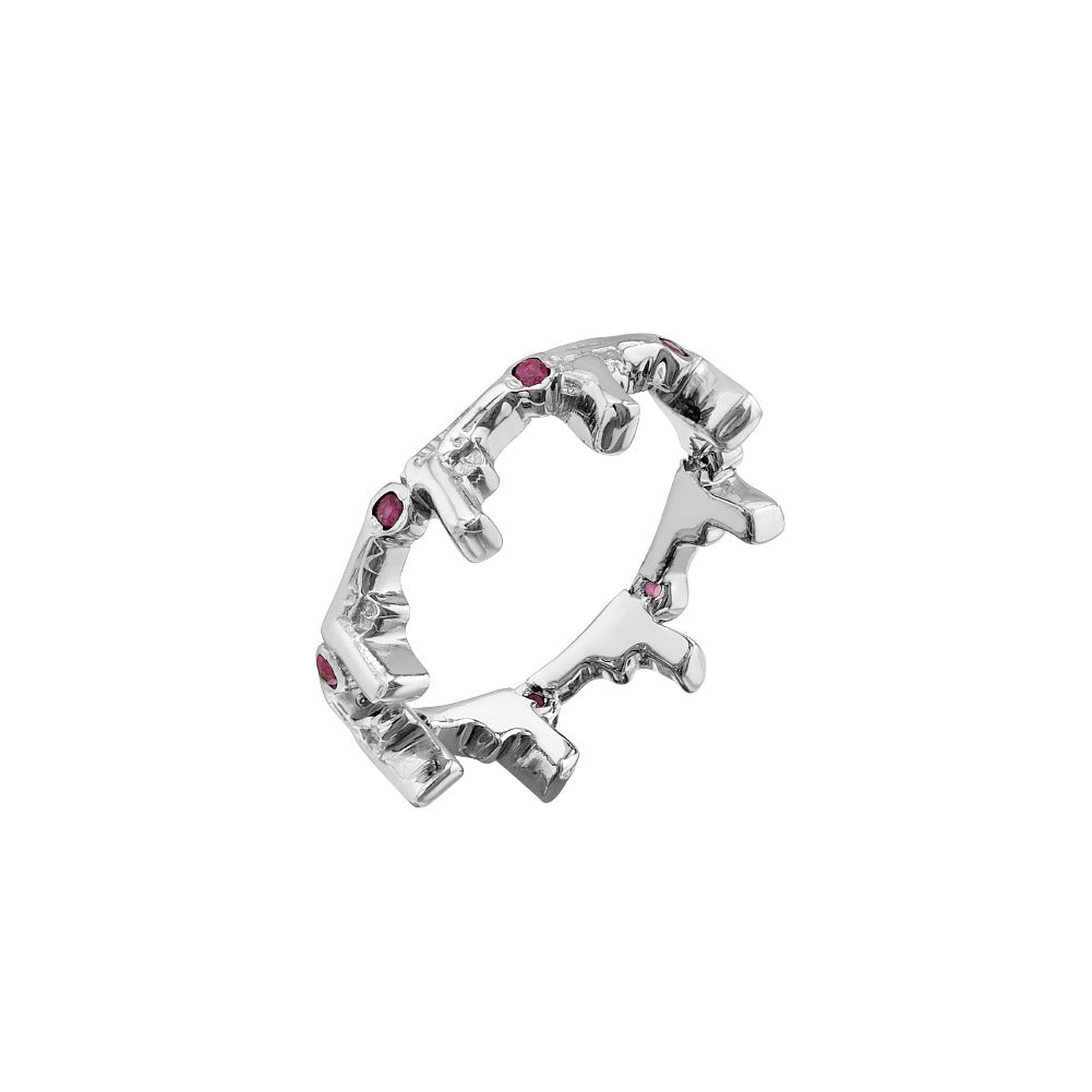 Anillo churumbela utensilios con gemas - Paula Guzmán