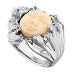 Anillo Estrellas y Luna con diamantes y zafiros - Paula Guzmán