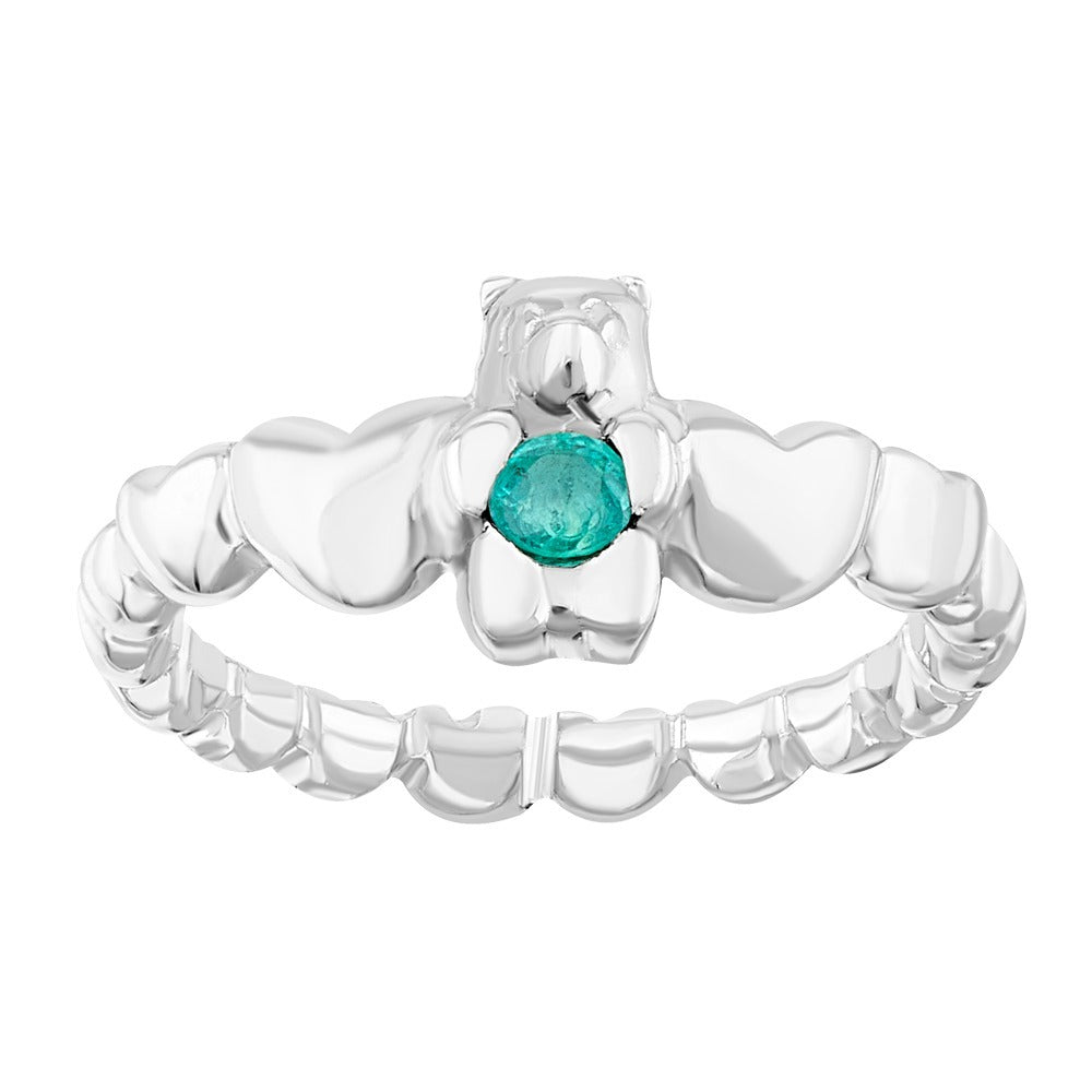 Anillo gummy bear heart esmeralda - Paula Guzmán