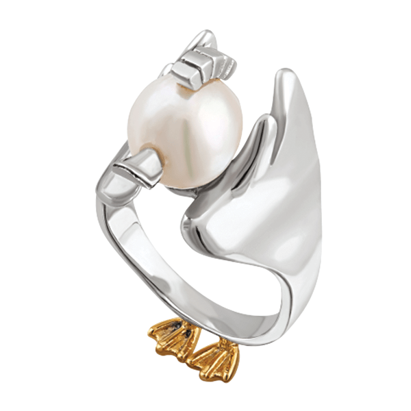 Out of the eggshell Anillo perla akoya - Paula Guzmán